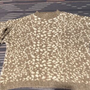 Mango Tan and Cream Knit Sweater